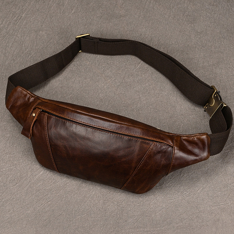 Leatherwork Fasteners - メンズレザーチェストバッグクロスボディショルダーバッグ男性用男性レザーウエストパックスリングバッグアウトドアスポーツベルトポーチ小