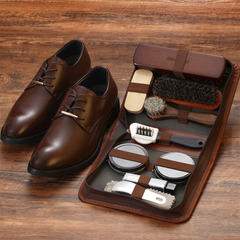 Leatherwork Tool Kit - 馬の毛-靴ブラシセット,革の手入れ,掃除,研磨ツール,靴クリーナー,白い靴のメンテナンスキット,柔らかい木の洗浄