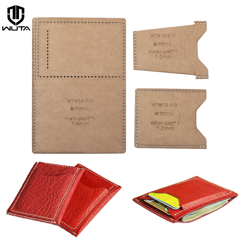 Leatherwork Tool Kit - Wuta 913-革製カードケース,クラフト紙モデル,水平,シンプル,財布,革柄セット,日曜大工ツール