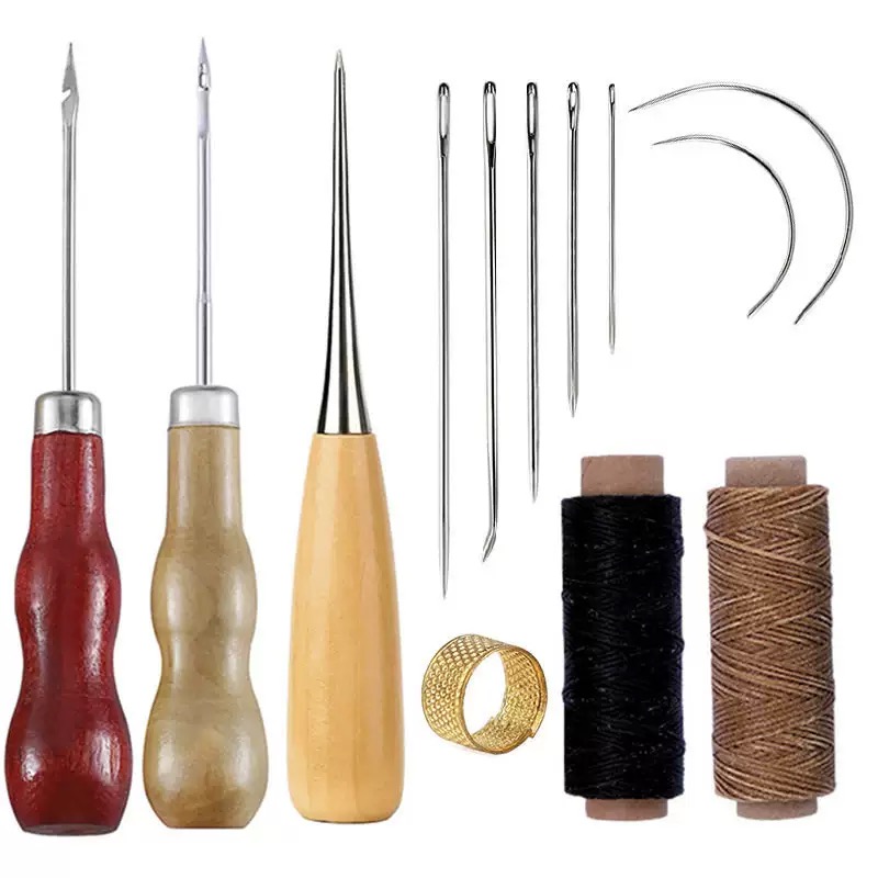 Leatherwork Tool Kit - 13点セット レザー縫製セット ハンドバッグ 靴 手作り 縫製修理キット