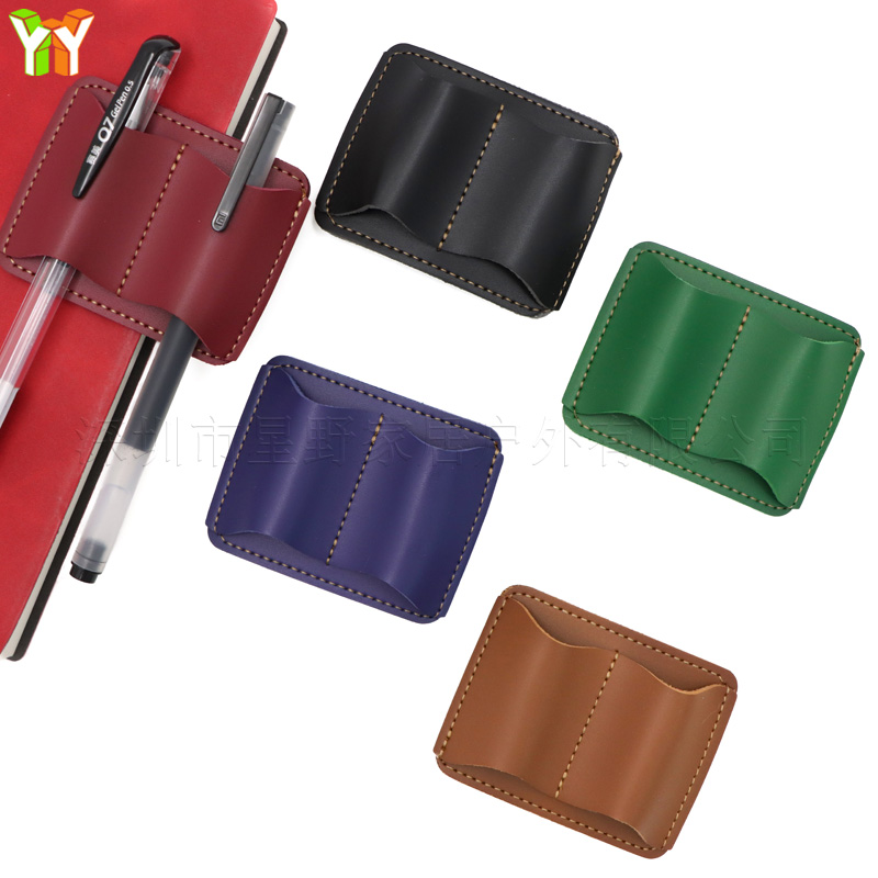 Leather Work Notebook - ポータブル PU レザーペンホルダーノートブックペンクリップ多色弾性ペンスリーブジャーナル日記帳オフィス学校 S