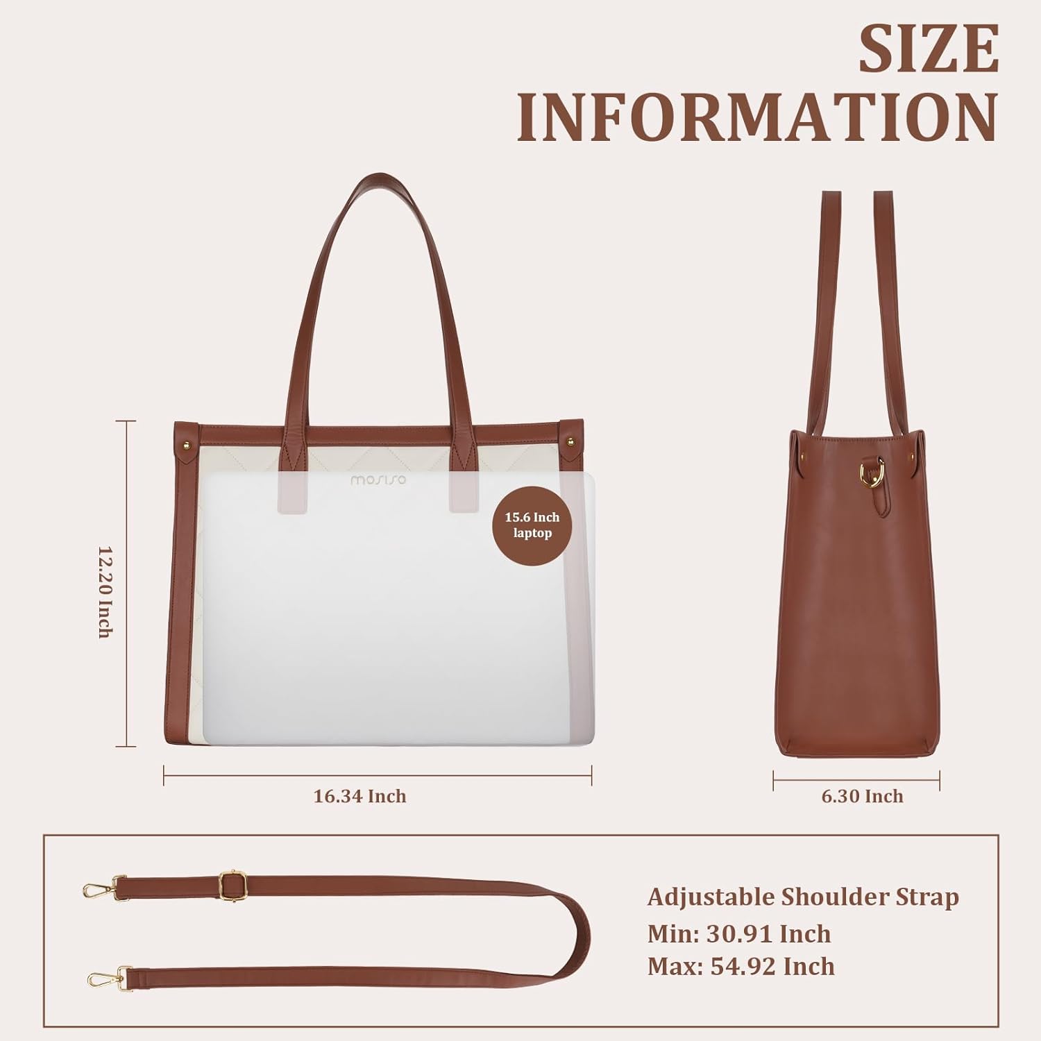 Leather Work Notebook - 防水ラップトップバッグ 女性用 15.6インチ ラップトップトートバッグ MacBook HP