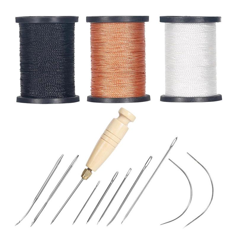 Leatherwork Tool Kit - 革ステッチキット,レザーソーイングツール,ミシン糸,針,ソファシート,ヘビーデューティー