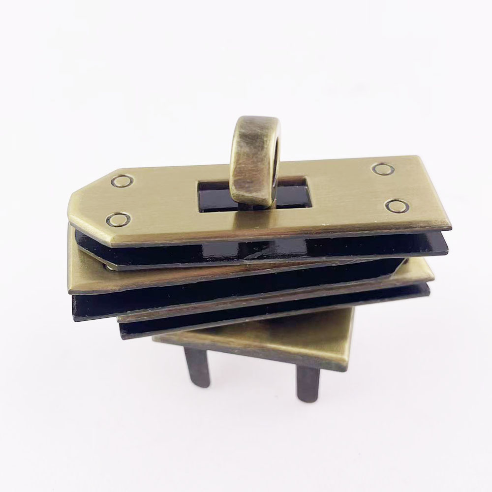 Leatherwork Hardware - 1 セット (4 個) 46 ミリメートルゴールド/真鍮メタルバッグロックハードウェアアクセサリー女性のハンドバッグスイベルクラスプロックバックル