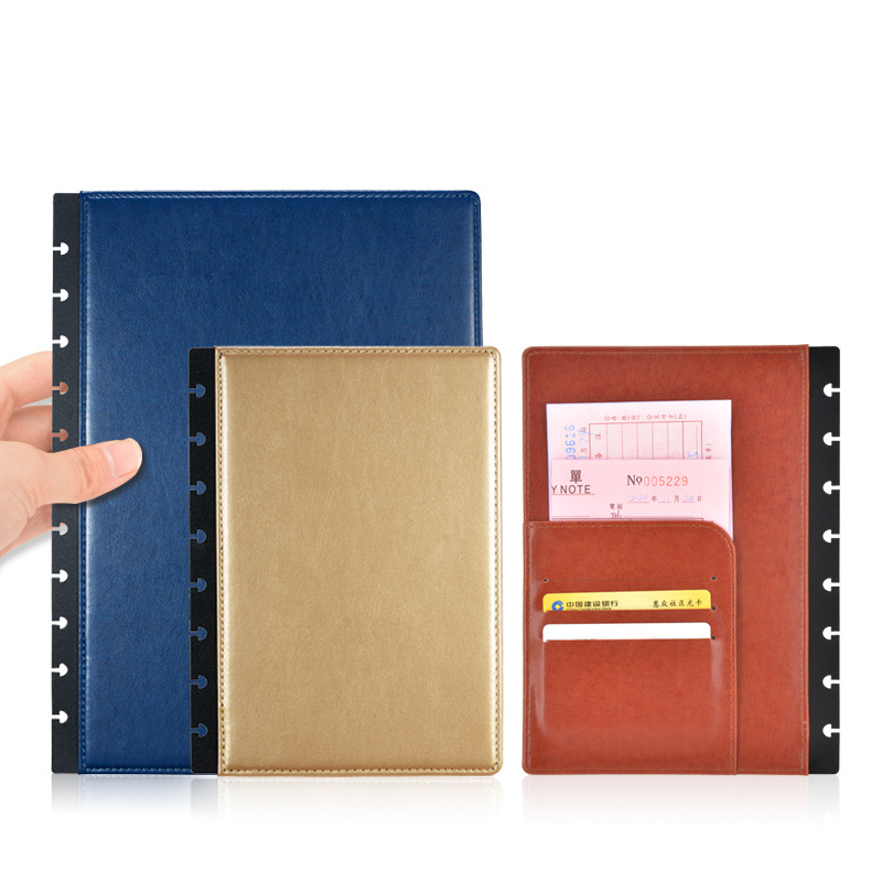 Leather Work Notebook - ルーズリーフ レザーカバー マッシュルームホールノート ノートカバー ノートブックとジャーナル ディスクバインドプランナー
