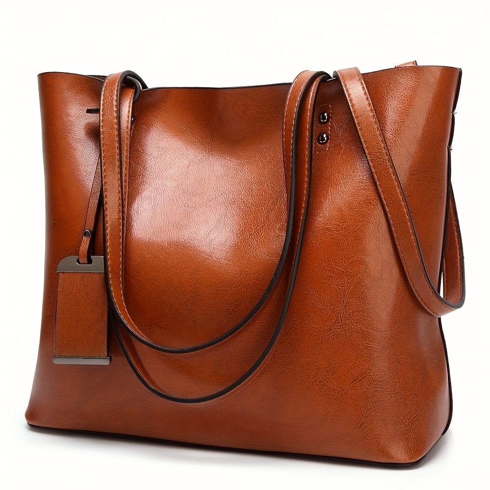Leatherwork Wallet - 女性のためのクラシックなレトロな革のハンドバッグ,ファッショナブルなショルダーバッグ,作業文書,コンピューターの仕切り,旅行