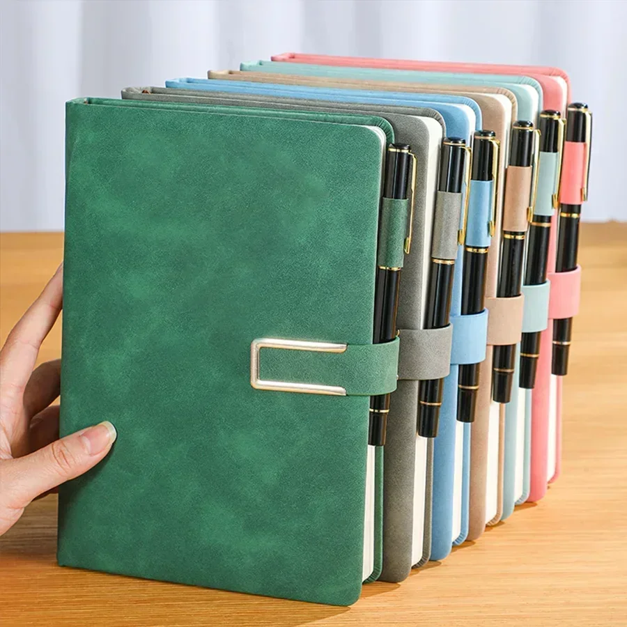 Leather Work Notebook - 1 個入りソフトカバーヴィンテージ A5 レザーノートブック – ビジネス会議や大学生活ジャーナルに最適な仲間です。