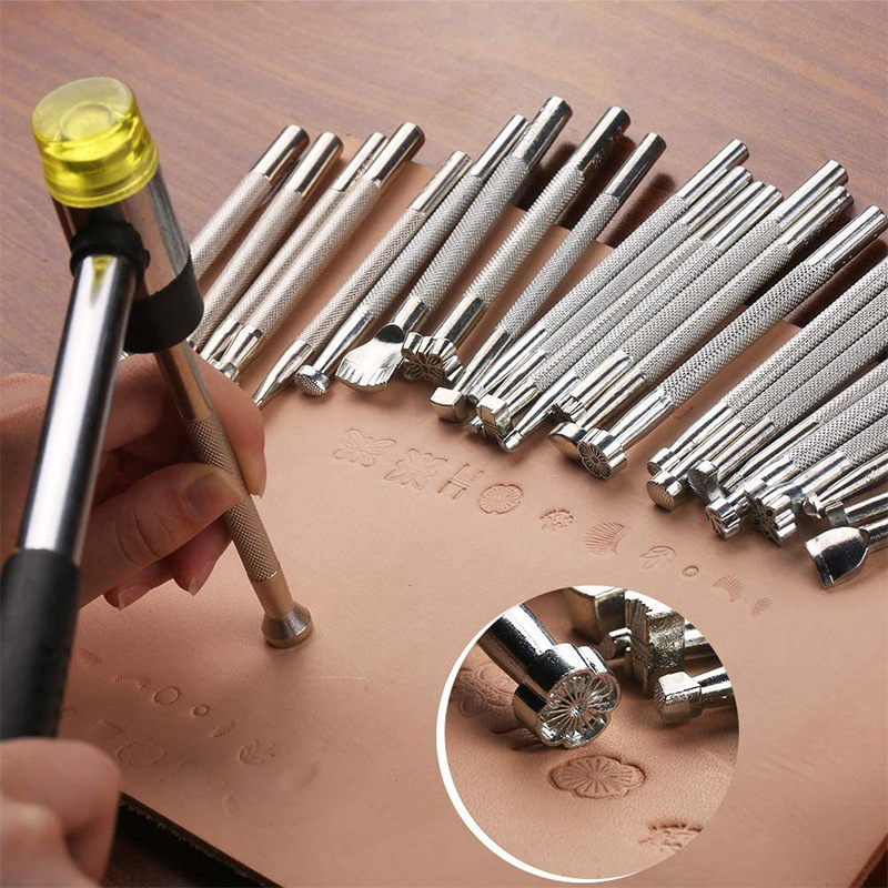 20個入り革刻印工具セット、革細工用サドル製作スタンプ、彫刻 - Leatherwork Tool Kit のレビューと価格