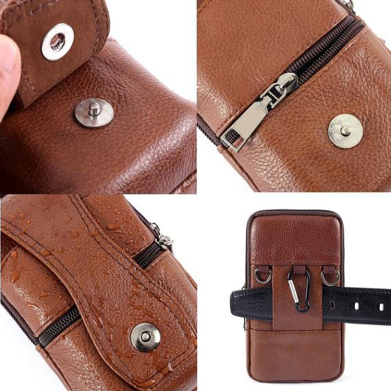 1 個男性用携帯電話ベルトパックバッグループウエストバッグポ - Leatherwork Fasteners のレビューと価格