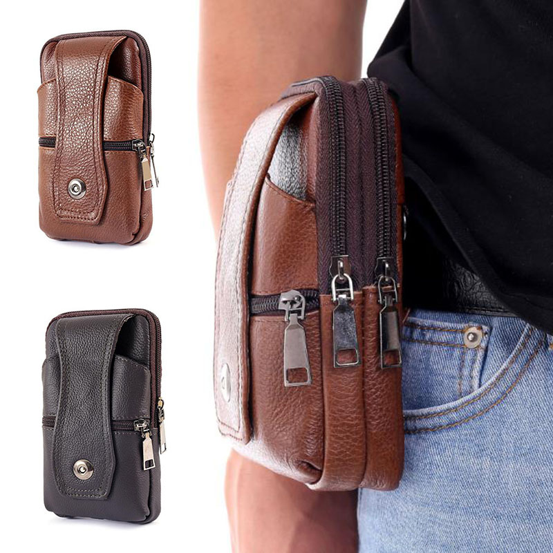 1 個男性用携帯電話ベルトパックバッグループウエストバッグポ - Leatherwork Fasteners のレビューと価格