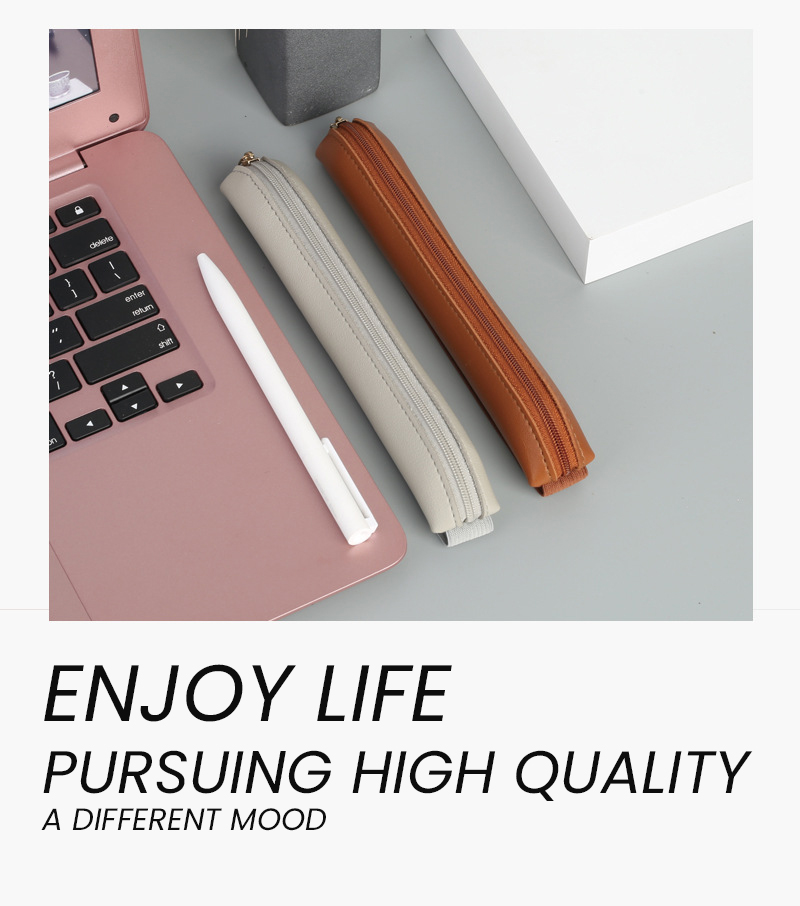 ジッパー付き鉛筆スリーブ付きPUレザーペンホルダー、ゴムバン - Leather Work Notebook のレビューと価格