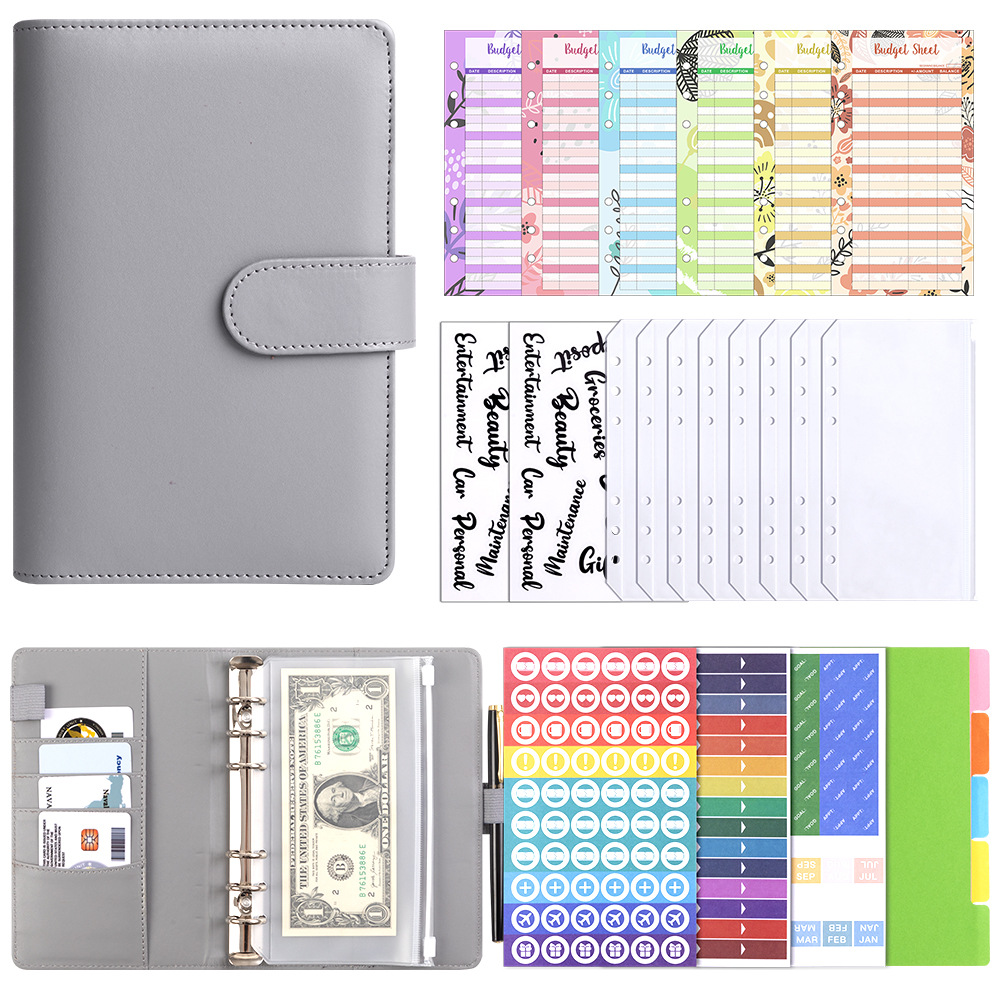 A6マカロンPUレザーバインダーノートブック、ジッパーポーチ - Leather Work Notebook のレビューと価格