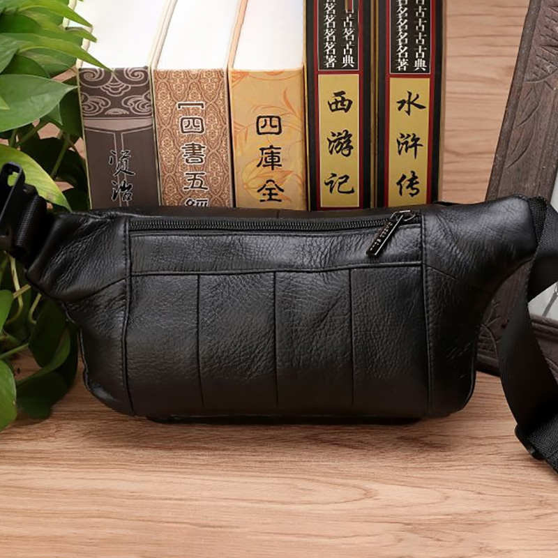 男性ウエストファニーバッグスリングチェストバッグ本革カジュア - Leatherwork Fasteners のレビューと価格