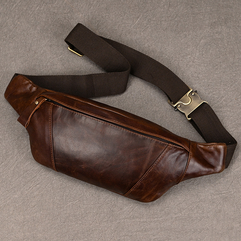 メンズレザーチェストバッグクロスボディショルダーバッグ男性用 - Leatherwork Fasteners のレビューと価格