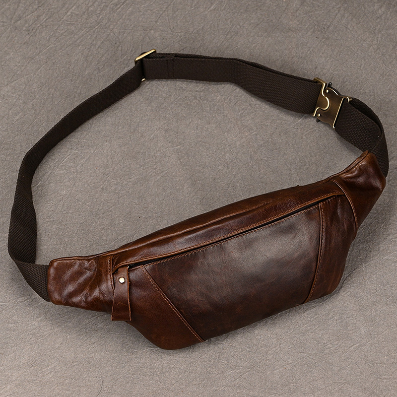 メンズレザーチェストバッグクロスボディショルダーバッグ男性用 - Leatherwork Fasteners のレビューと価格