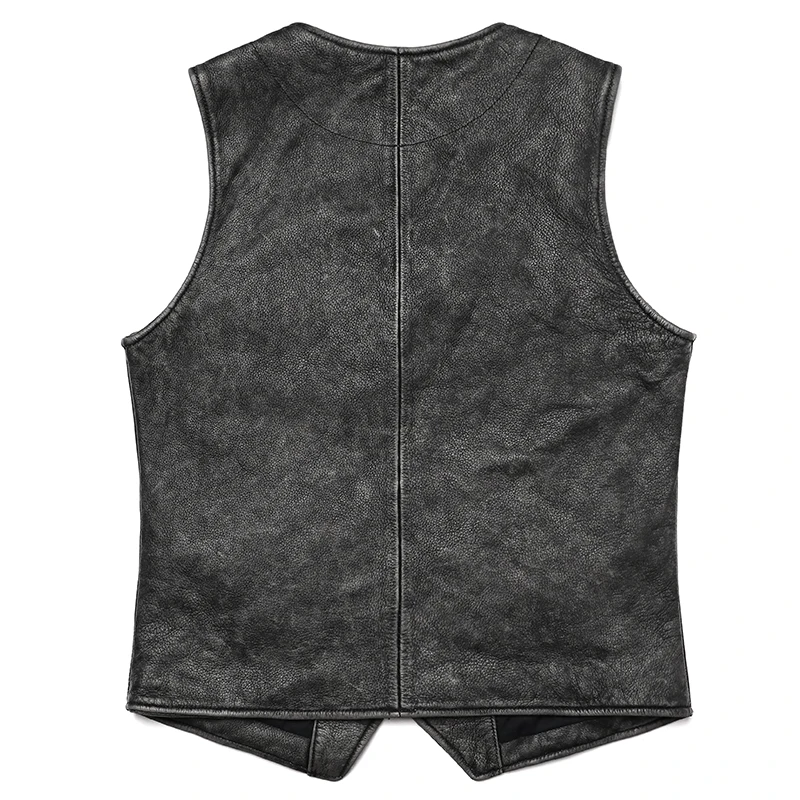 本革のメンズヴィンテージベスト,天然牛革の作業服,スリムなノ - Leather Work Vest For Men のレビューと価格