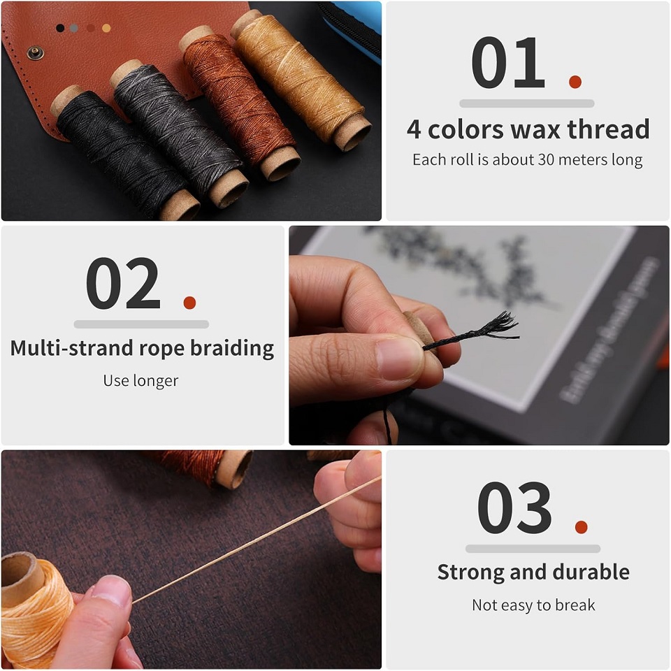 BUDDUR 革縫製ツールキット ワックス糸と針千枚通しプロ - Leatherwork Tool Kit のレビューと価格