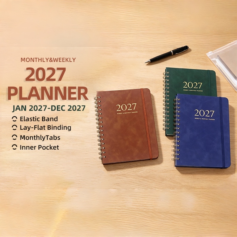 A5 PUレザー 2027年 ウィークリー・マンスリープラン - Leather Work Notebook のレビューと価格