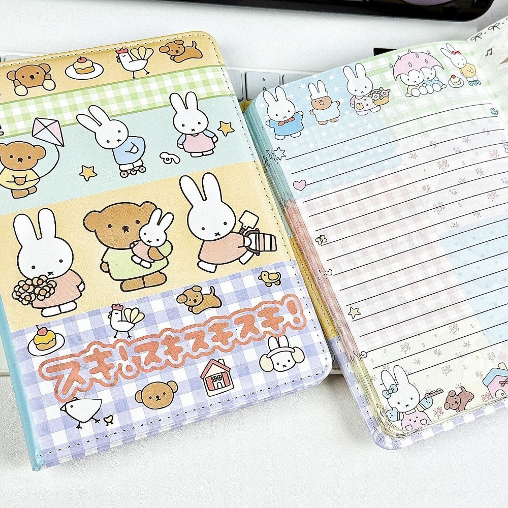 ミッフィーウサギのコラージュノートブックかわいい塗装レザーカ - Leather Work Notebook のレビューと価格
