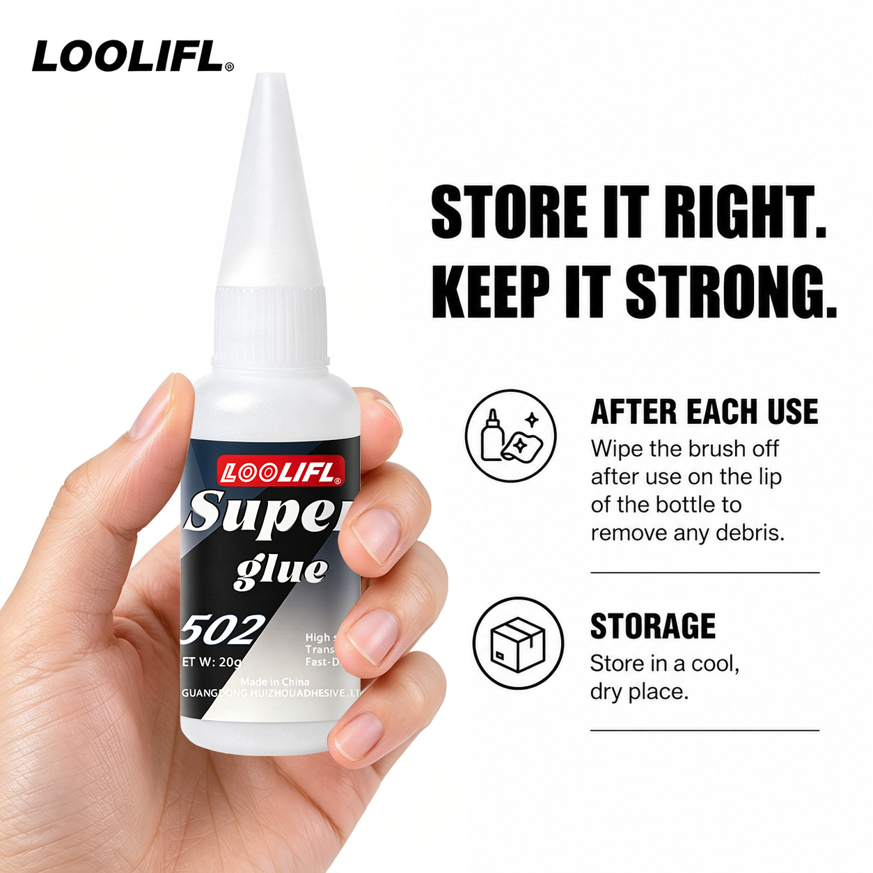Loolifl-502-20Ml インスタント透明シアノアク - Leatherwork Diy のレビューと価格