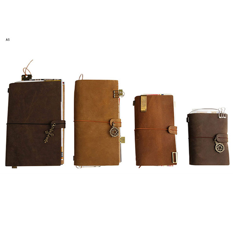 欠陥レトロレザーカバーノートブックポータブルジャーナルトラベ - Leather Work Notebook のレビューと価格