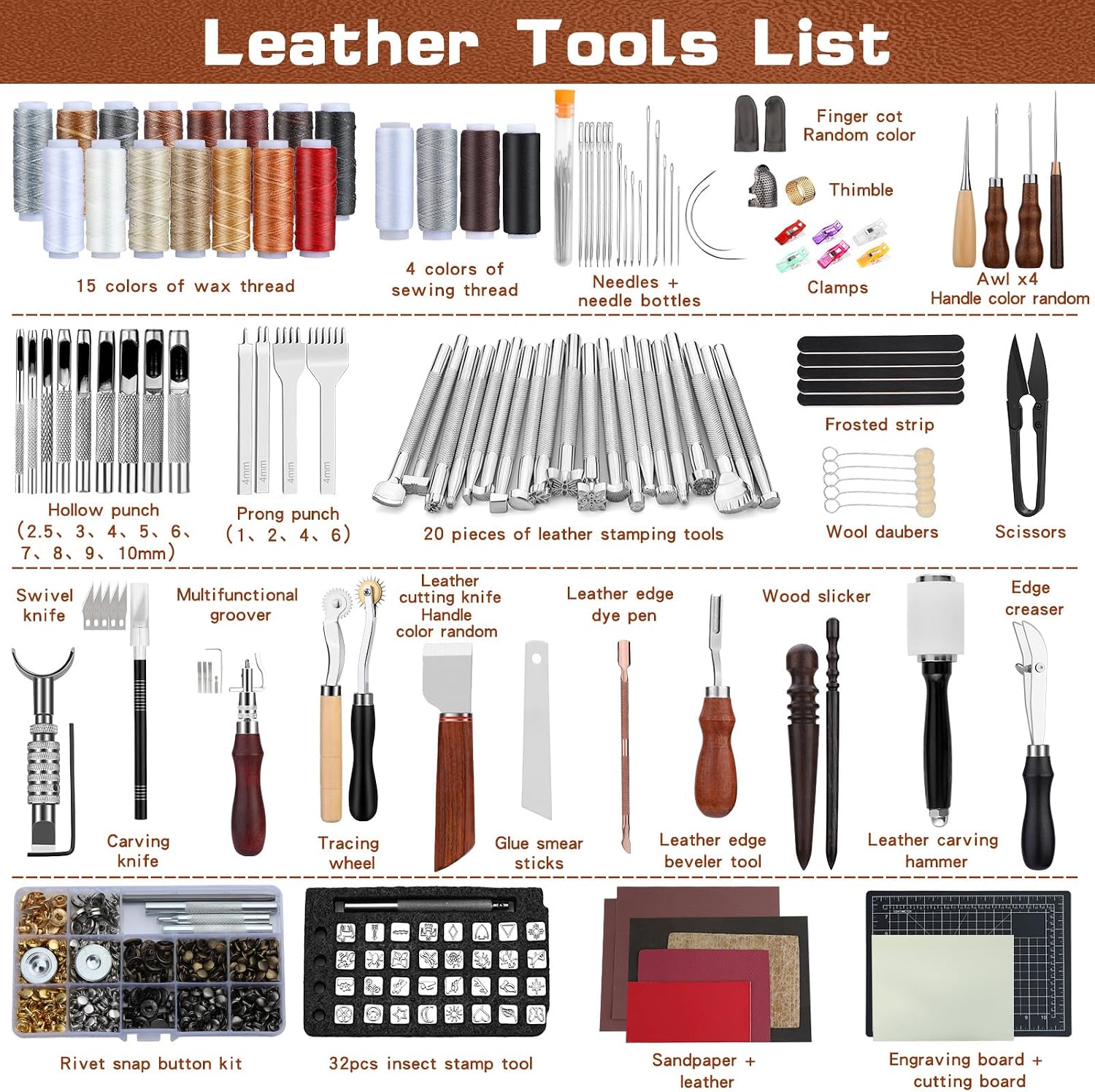 レザーツールキット レザークラフトツール レザーワーキングキ - Leatherwork Tool Kit のレビューと価格