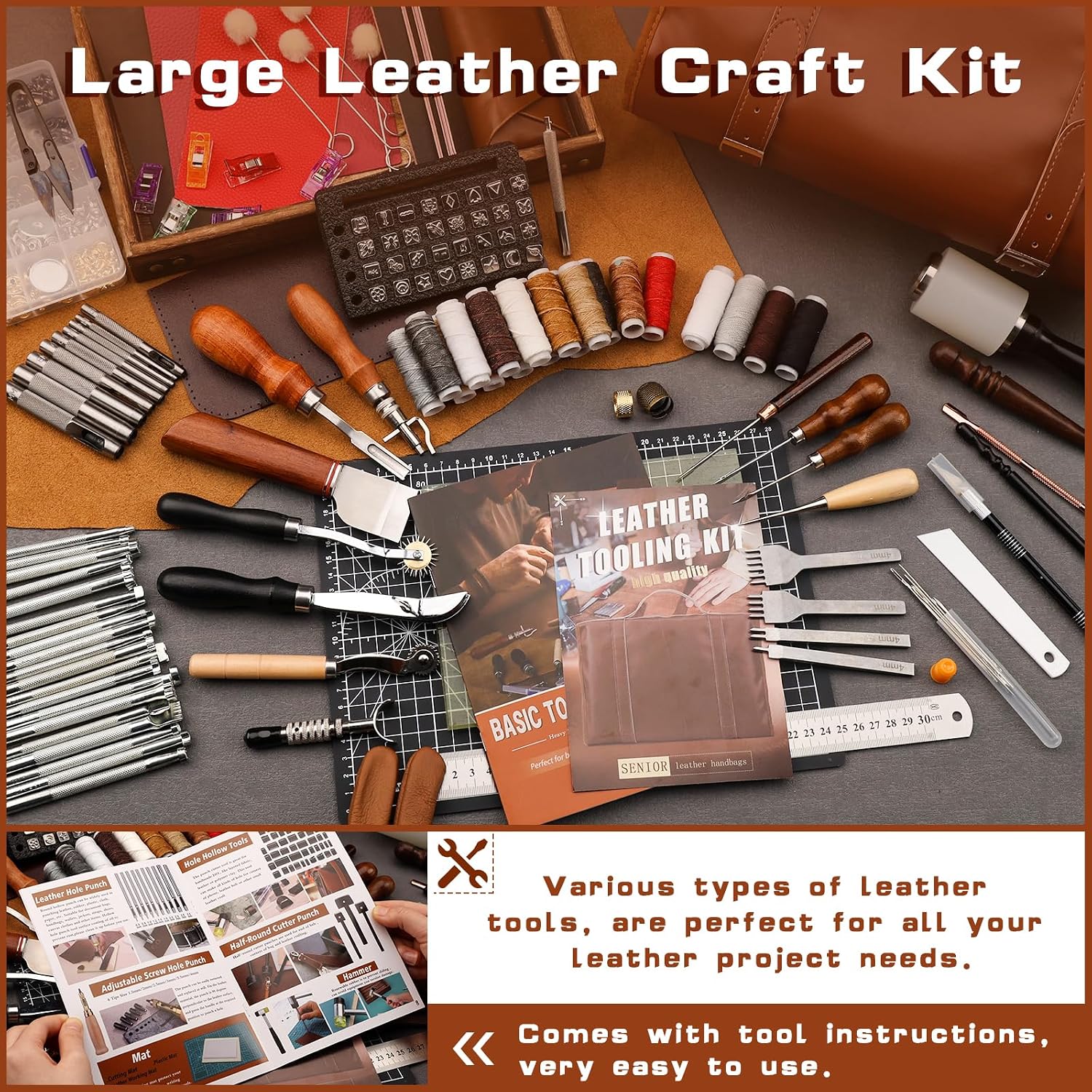 レザーツールキット レザークラフトツール レザーワーキングキ - Leatherwork Tool Kit のレビューと価格