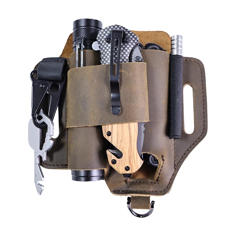 本革のタクティカルファニーパック,屋外作業用ウエストベルトバ - Leatherwork Knife Sheath のレビューと価格