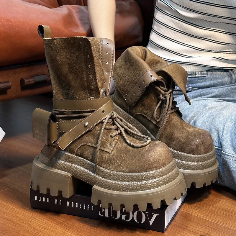 スエードレザー オールド ビッグヘッド カウボーイブーツ レ - Youtube Leatherwork のレビューと価格