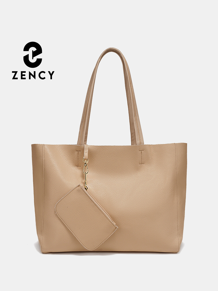 Zency 本革ラージトートバッグシンプルファッションカーキ - Leatherwork Wallet のレビューと価格