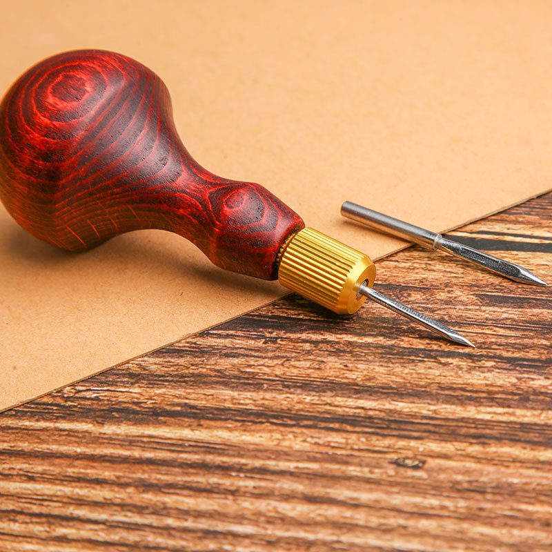 日曜大工の革製パンチオール、交換可能なニードルヘッド、手作り - Leatherwork Hole Punch のレビューと価格