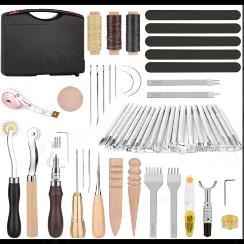 DIYレザークラフト手縫いツールキット基本革細工セット プリ - Leatherwork Tool Kit のレビューと価格