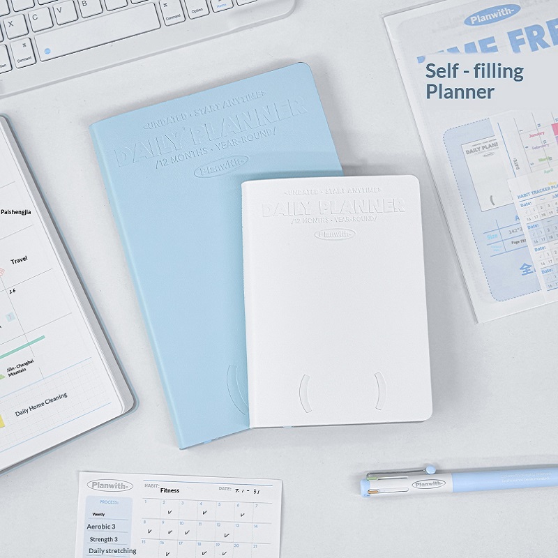 Planwith 自己日付付け年間プランナーノートブック ダ - Leather Work Notebook のレビューと価格