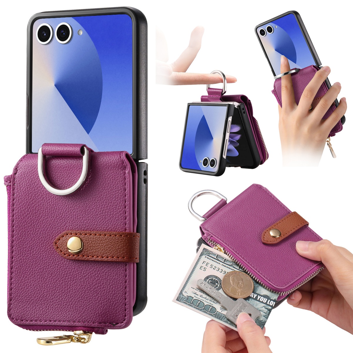 Samsung Galaxy Z Flip 8 7 6 5  - Leatherwork Wallet のレビューと価格