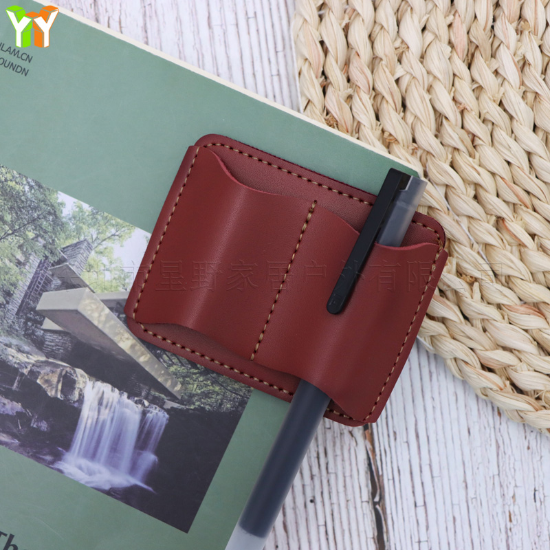 ポータブル PU レザーペンホルダーノートブックペンクリップ - Leather Work Notebook のレビューと価格
