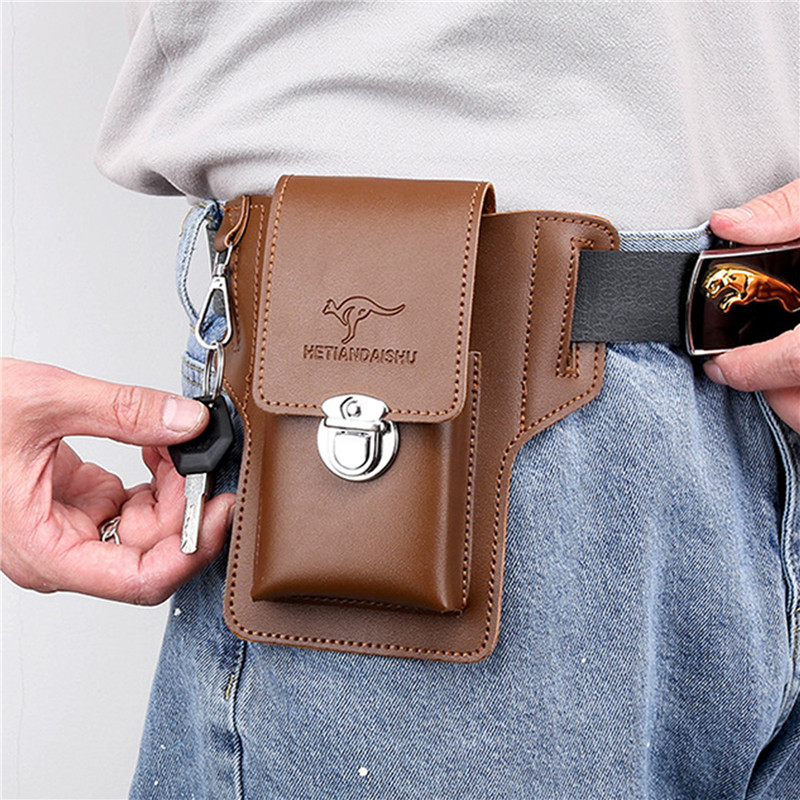 男性用携帯電話ベルトバッグ、携帯電話ループホルスター、携帯電 - Leatherwork Fasteners のレビューと価格