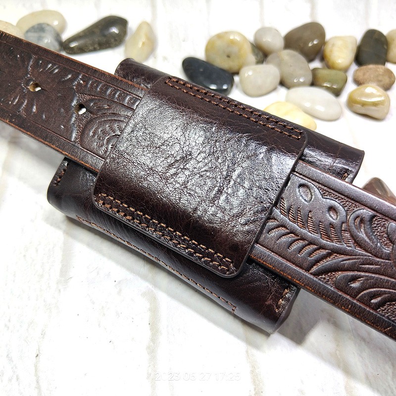 Blongk-男性用の小さな本革バッグ,カードホルダー,キー - Leatherwork Fasteners のレビューと価格