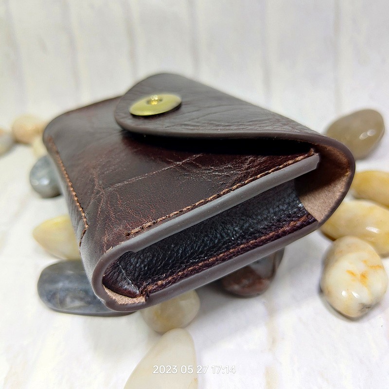 Blongk-男性用の小さな本革バッグ,カードホルダー,キー - Leatherwork Fasteners のレビューと価格