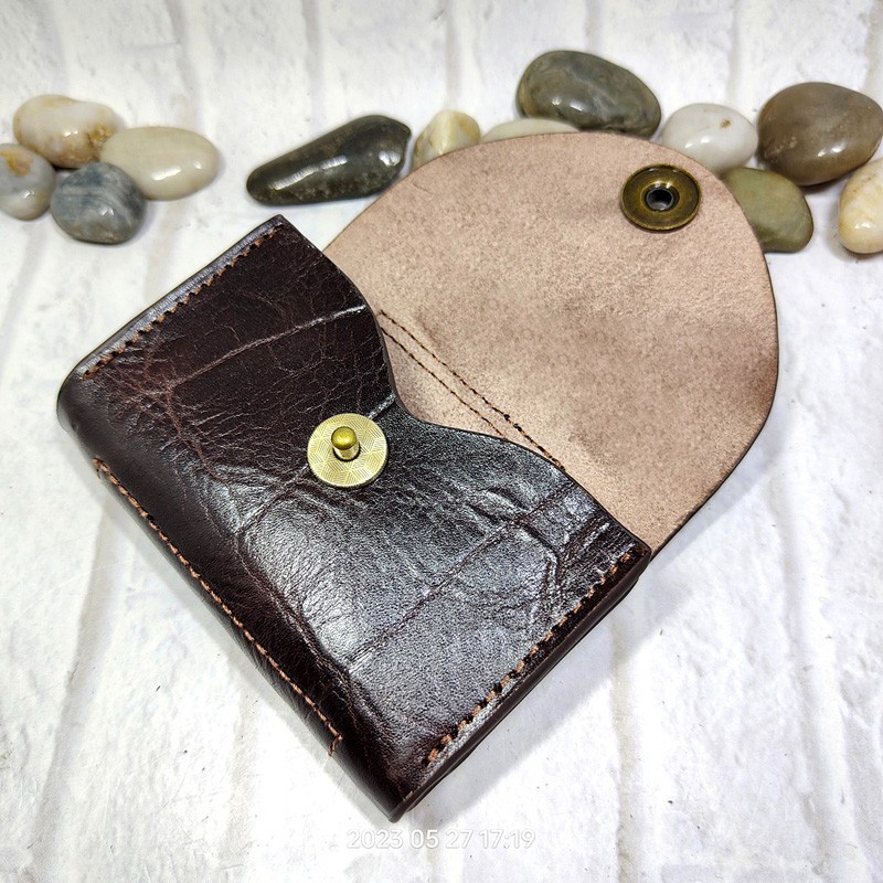 Blongk-男性用の小さな本革バッグ,カードホルダー,キー - Leatherwork Fasteners のレビューと価格