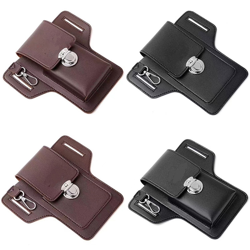 男性用多機能合成皮革ウエストバッグ、携帯電話財布、屋外旅行、 - Leatherwork Wallet のレビューと価格