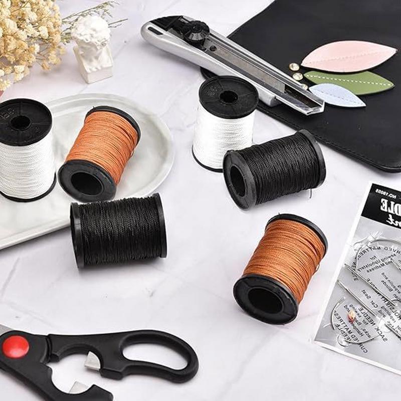 革ステッチキット,レザーソーイングツール,ミシン糸,針,ソフ - Leatherwork Tool Kit のレビューと価格