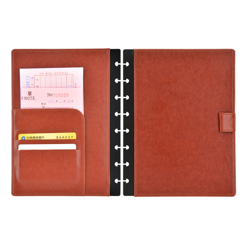 ルーズリーフ レザーカバー マッシュルームホールノート ノー - Leather Work Notebook のレビューと価格