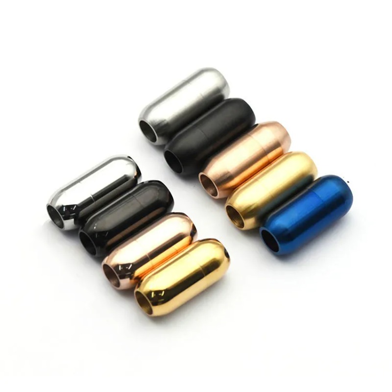 5 ピース/ロットステンレス鋼磁気クラスプエンド穴 5 ミリ - Leatherwork Diy のレビューと価格