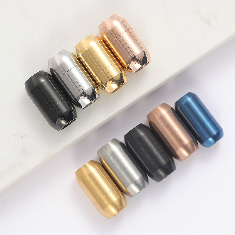 5 ピース/ロットステンレス鋼磁気クラスプエンド穴 5 ミリ - Leatherwork Diy のレビューと価格