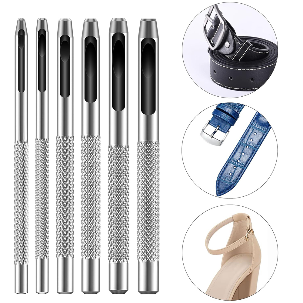 高品質6個セット 1-5mm 中空パンチツール 耐久性のある - Leatherwork Hole Punch のレビューと価格
