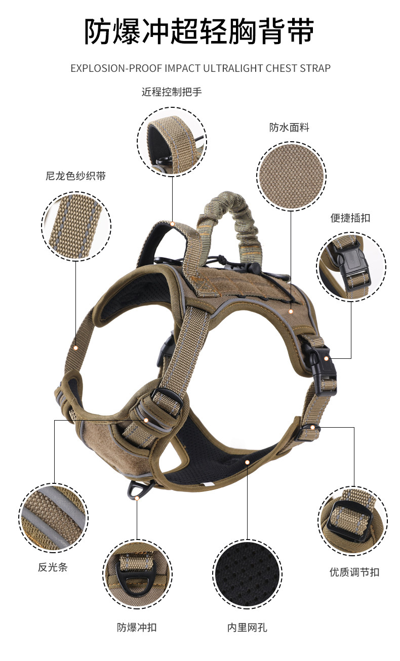 戦術犬用ハーネス、ノープル調整可能な軍用作業犬用ベスト、小型 - Leather Work Vest For Men のレビューと価格